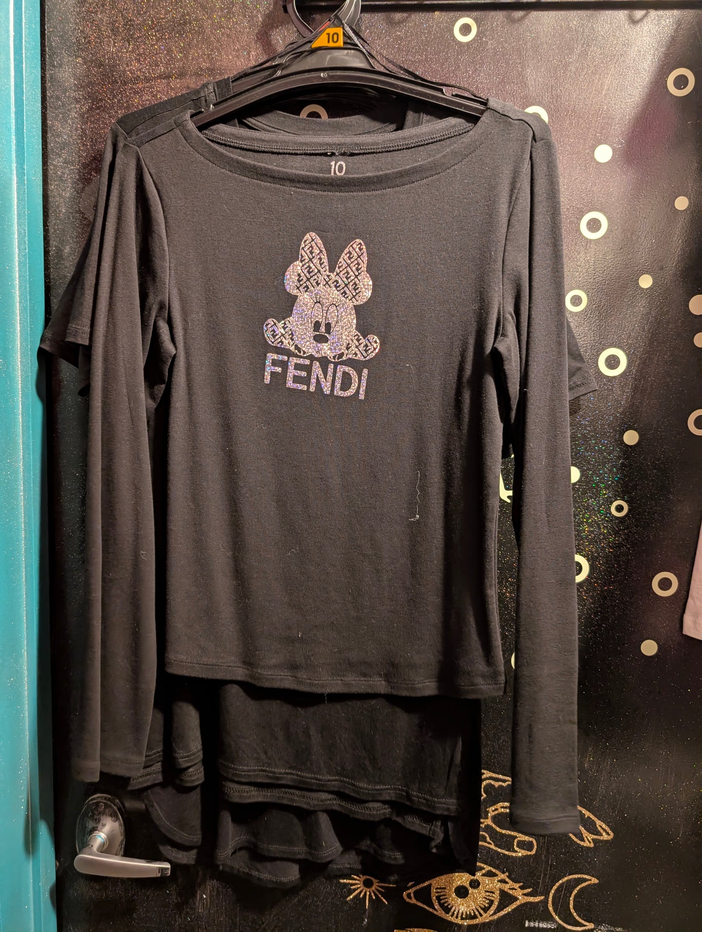 Designer-Inspired Long Sleeve Black Tee –Luxe Streetwear Edition