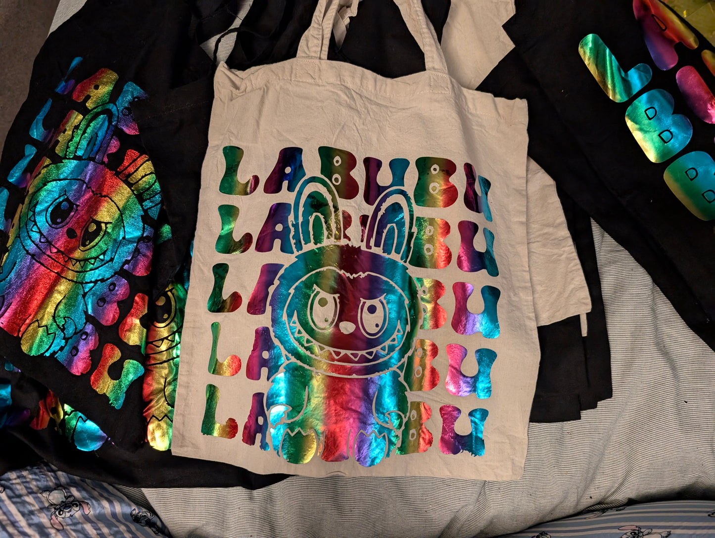 Labubu Inspired Canvas Tote Bag – Cute Streetwear Essential