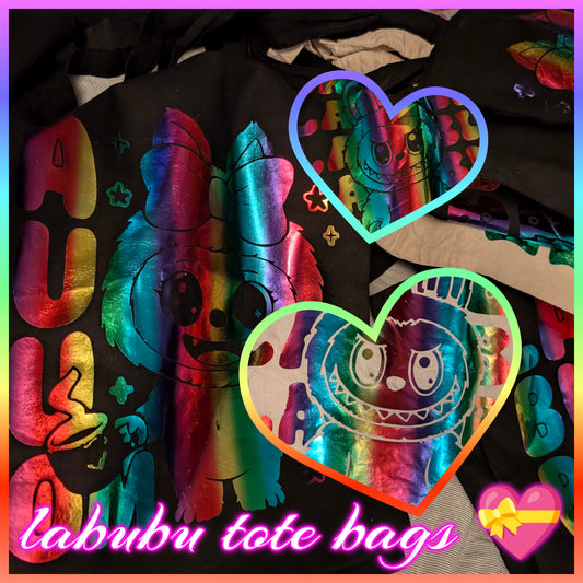 Labubu Inspired Canvas Tote Bag – Cute Streetwear Essential